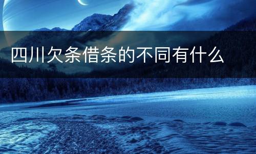 四川欠条借条的不同有什么