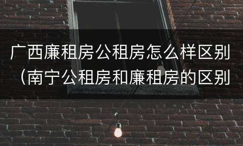 广西廉租房公租房怎么样区别（南宁公租房和廉租房的区别）