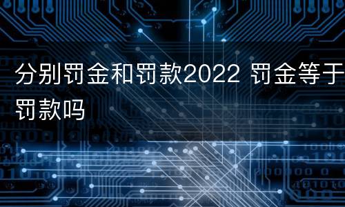分别罚金和罚款2022 罚金等于罚款吗