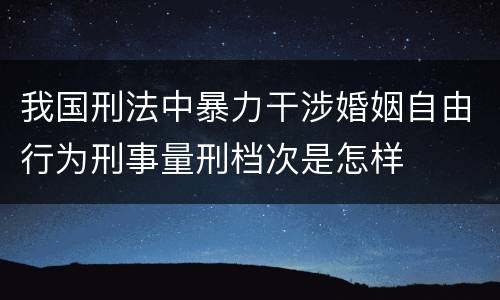 我国刑法中暴力干涉婚姻自由行为刑事量刑档次是怎样