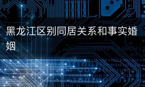 黑龙江区别同居关系和事实婚姻