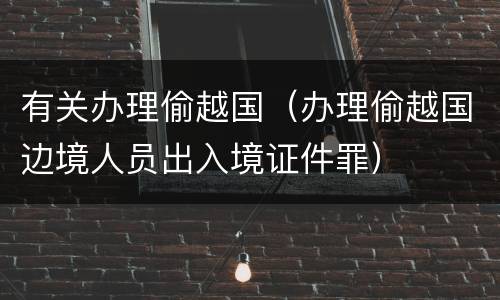 有关办理偷越国（办理偷越国边境人员出入境证件罪）