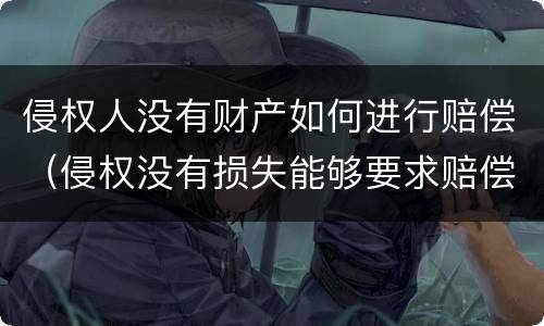 侵权人没有财产如何进行赔偿（侵权没有损失能够要求赔偿吗）