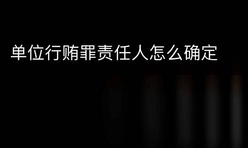 单位行贿罪责任人怎么确定