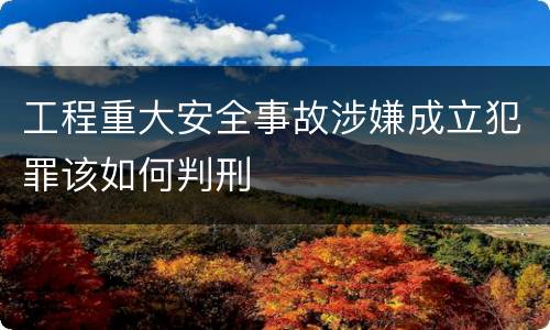 工程重大安全事故涉嫌成立犯罪该如何判刑