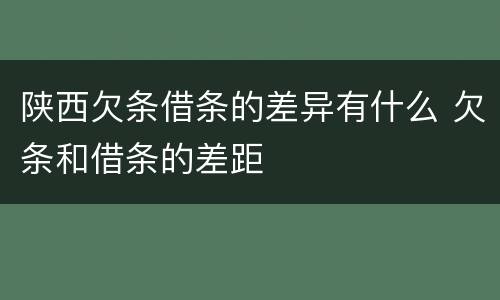 陕西欠条借条的差异有什么 欠条和借条的差距