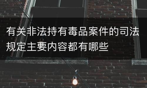 有关非法持有毒品案件的司法规定主要内容都有哪些