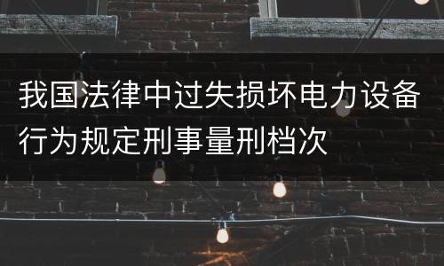 我国法律中过失损坏电力设备行为规定刑事量刑档次