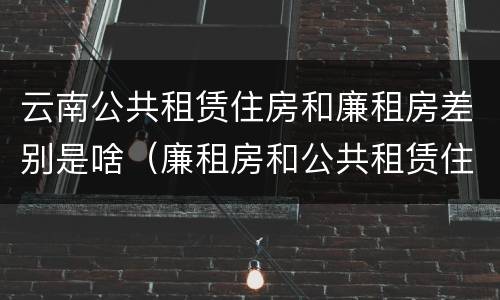云南公共租赁住房和廉租房差别是啥（廉租房和公共租赁住房的区别）