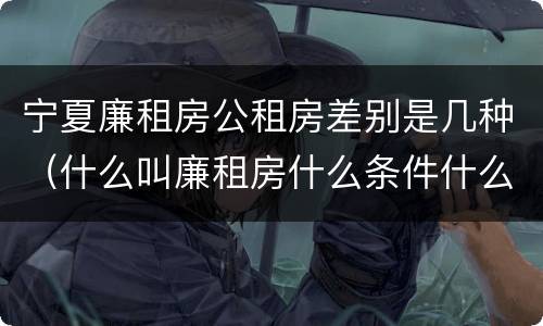 宁夏廉租房公租房差别是几种（什么叫廉租房什么条件什么叫公租房）