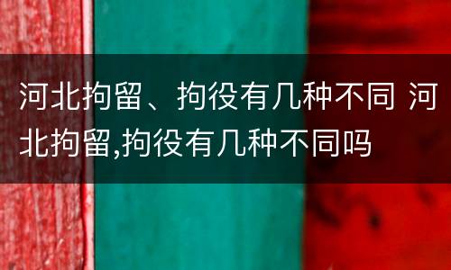 河北拘留、拘役有几种不同 河北拘留,拘役有几种不同吗
