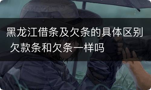 黑龙江借条及欠条的具体区别 欠款条和欠条一样吗