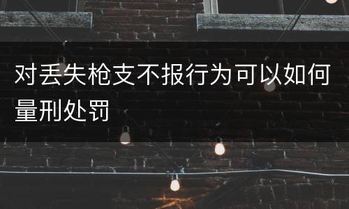 对丢失枪支不报行为可以如何量刑处罚