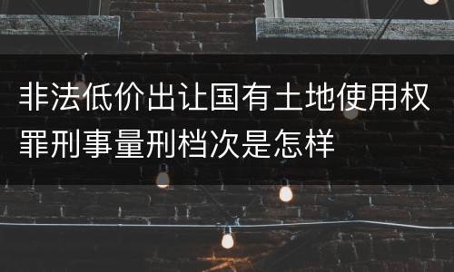 非法低价出让国有土地使用权罪刑事量刑档次是怎样