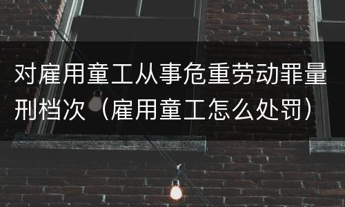 对雇用童工从事危重劳动罪量刑档次（雇用童工怎么处罚）