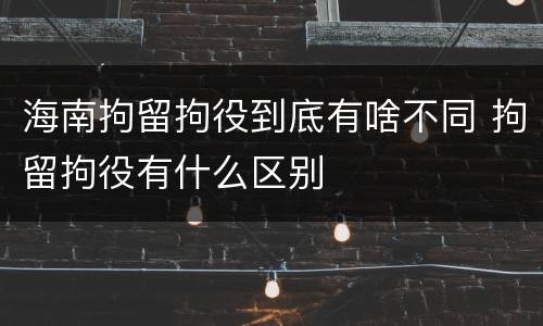 海南拘留拘役到底有啥不同 拘留拘役有什么区别