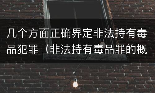 几个方面正确界定非法持有毒品犯罪（非法持有毒品罪的概念）