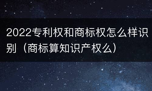 2022专利权和商标权怎么样识别（商标算知识产权么）