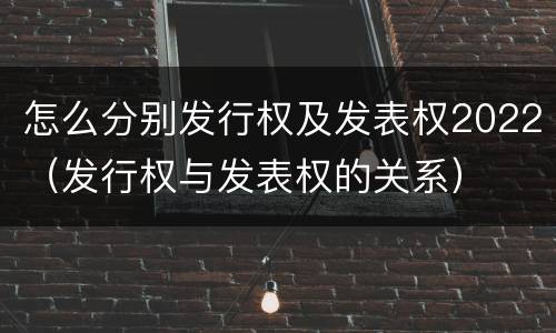 怎么分别发行权及发表权2022（发行权与发表权的关系）