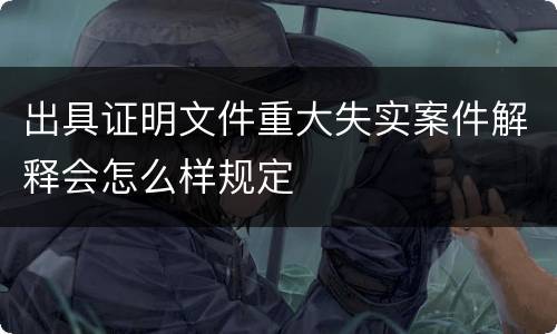出具证明文件重大失实案件解释会怎么样规定