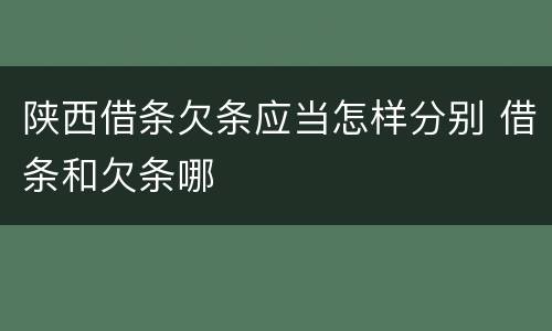 陕西借条欠条应当怎样分别 借条和欠条哪
