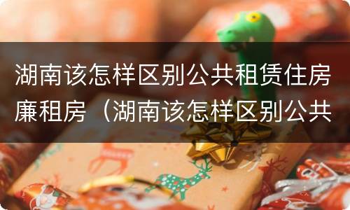 湖南该怎样区别公共租赁住房廉租房（湖南该怎样区别公共租赁住房廉租房呢）