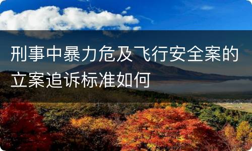 刑事中暴力危及飞行安全案的立案追诉标准如何