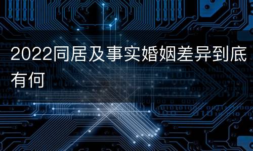 2022同居及事实婚姻差异到底有何