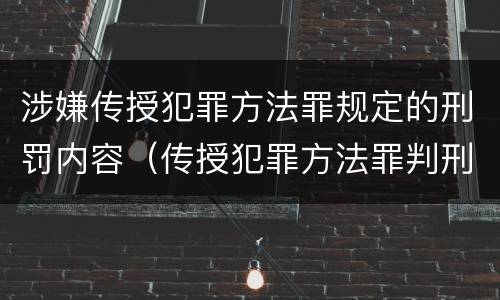 涉嫌传授犯罪方法罪规定的刑罚内容（传授犯罪方法罪判刑案例）