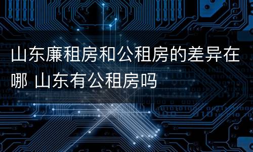 山东廉租房和公租房的差异在哪 山东有公租房吗