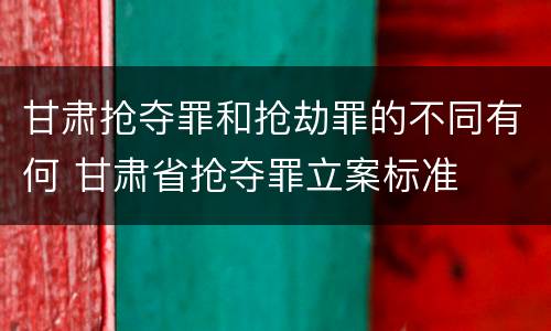 甘肃抢夺罪和抢劫罪的不同有何 甘肃省抢夺罪立案标准