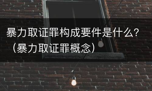 暴力取证罪构成要件是什么？（暴力取证罪概念）