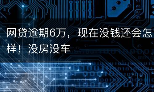 网贷逾期6万，现在没钱还会怎样！没房没车