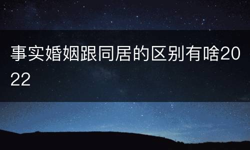 事实婚姻跟同居的区别有啥2022