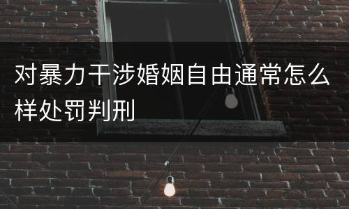 对暴力干涉婚姻自由通常怎么样处罚判刑