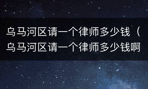 乌马河区请一个律师多少钱（乌马河区请一个律师多少钱啊）