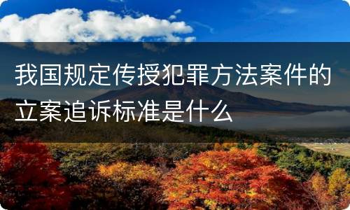 我国规定传授犯罪方法案件的立案追诉标准是什么