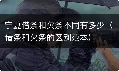 宁夏借条和欠条不同有多少（借条和欠条的区别范本）