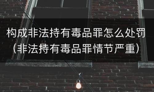 构成非法持有毒品罪怎么处罚（非法持有毒品罪情节严重）