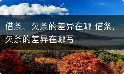 借条、欠条的差异在哪 借条,欠条的差异在哪写