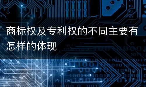 商标权及专利权的不同主要有怎样的体现