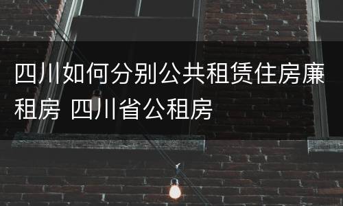 四川如何分别公共租赁住房廉租房 四川省公租房
