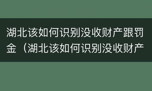 湖北该如何识别没收财产跟罚金（湖北该如何识别没收财产跟罚金的人）
