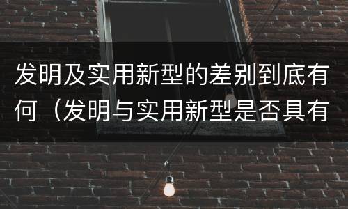 发明及实用新型的差别到底有何（发明与实用新型是否具有实用性）