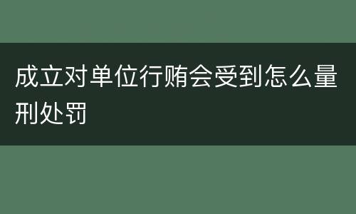 成立对单位行贿会受到怎么量刑处罚