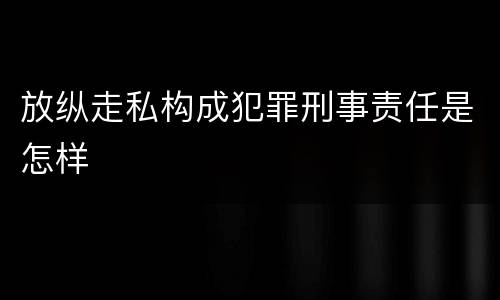 放纵走私构成犯罪刑事责任是怎样