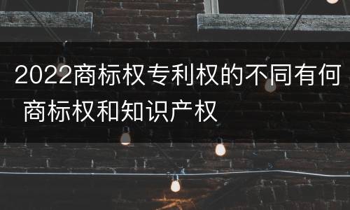 2022商标权专利权的不同有何 商标权和知识产权