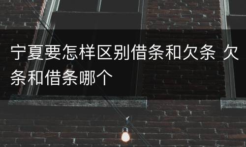 宁夏要怎样区别借条和欠条 欠条和借条哪个