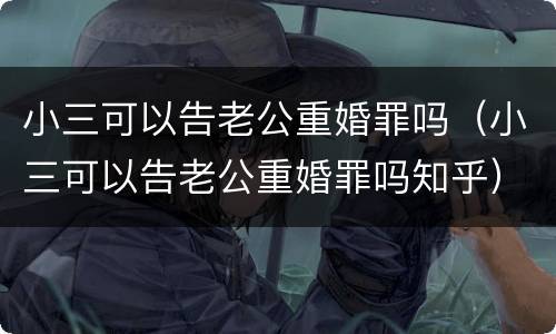 小三可以告老公重婚罪吗（小三可以告老公重婚罪吗知乎）