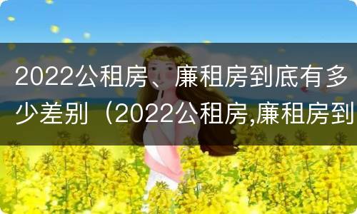 2022公租房、廉租房到底有多少差别（2022公租房,廉租房到底有多少差别呢）
